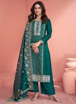 Silk Green Eid Wear Embroidery Work Palazzo Suit